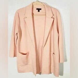 J.Crew Sophie Open-Front LS Sweater Blazer M Blush Pink Cotton Wool Blend Career